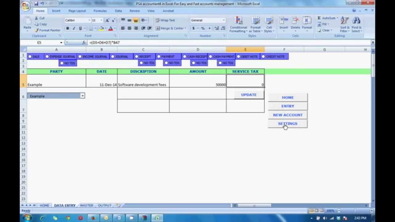 free excel based accounting software